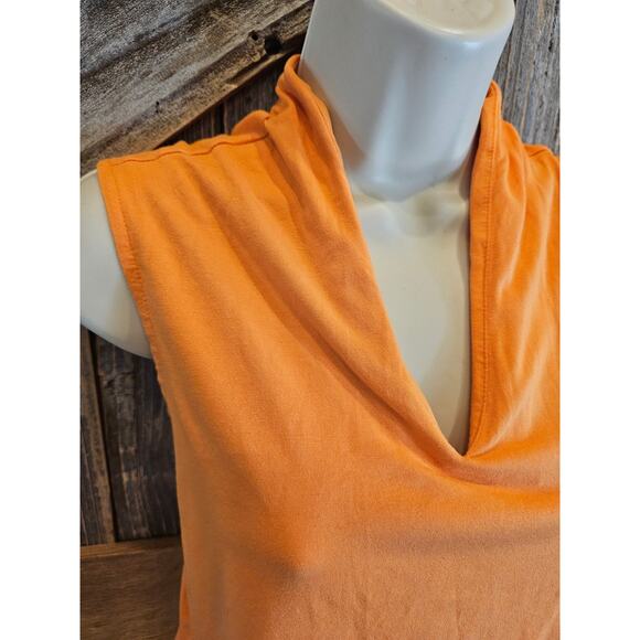 Norm Thompson prima cotton Lightweight layering v neck tank orange summer medium - Picture 3 of 7